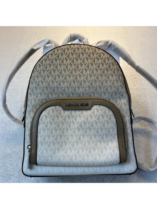 Michael Kors Jaycee Medium Backpack Vanilla Light Brown Vinyl/Leather NWT main image 10